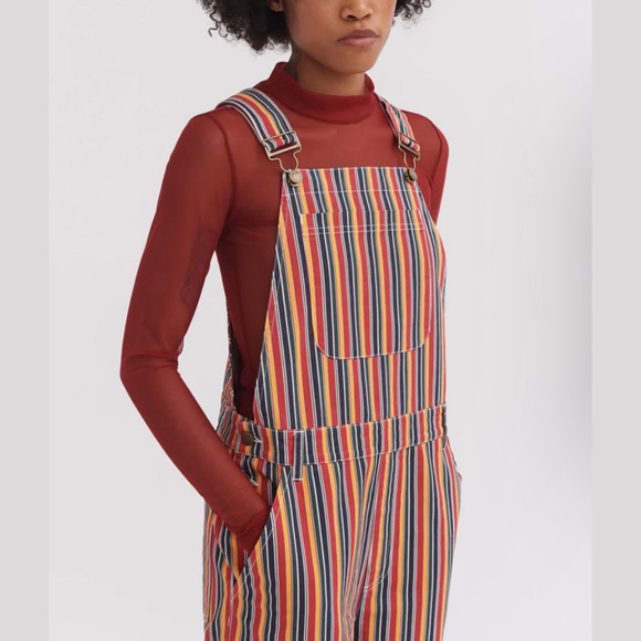 Lazy Oaf Fine Line Striped Straight Leg Dungarees - Picture 2 of 15